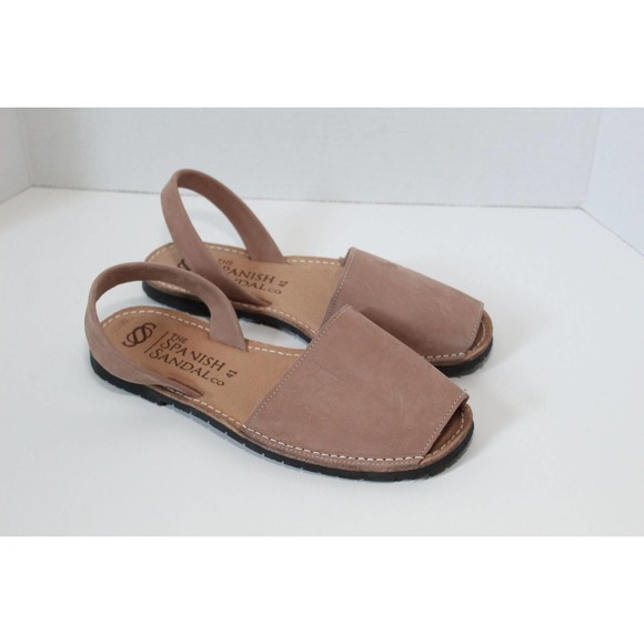 The Spanish Sandal Co. Peep Toe Tan Nubuck Sandals Size 41 US Size 10 H14896 - Picture 6 of 11